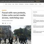 Faced with rare protests, Cuba curbs social media access, watchdog says | Reuters